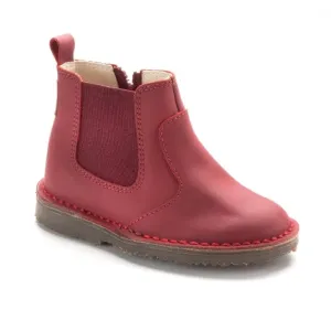 537 - Red Sahara Leather Bootie for Toddler/Girl by London Kids