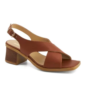 Andrea Medium Heel Crossed Straps Sandals 74273