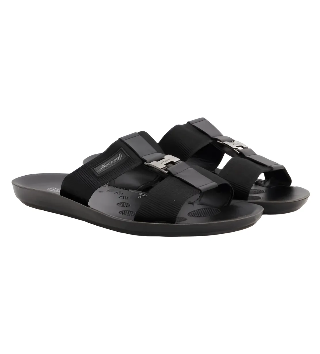 ARSFT Men's PU Soft Slippers - Article 9009 (Black)
