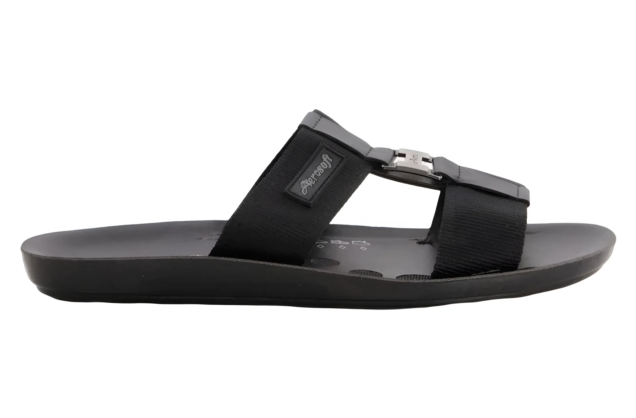 ARSFT Men's PU Soft Slippers - Article 9009 (Black)