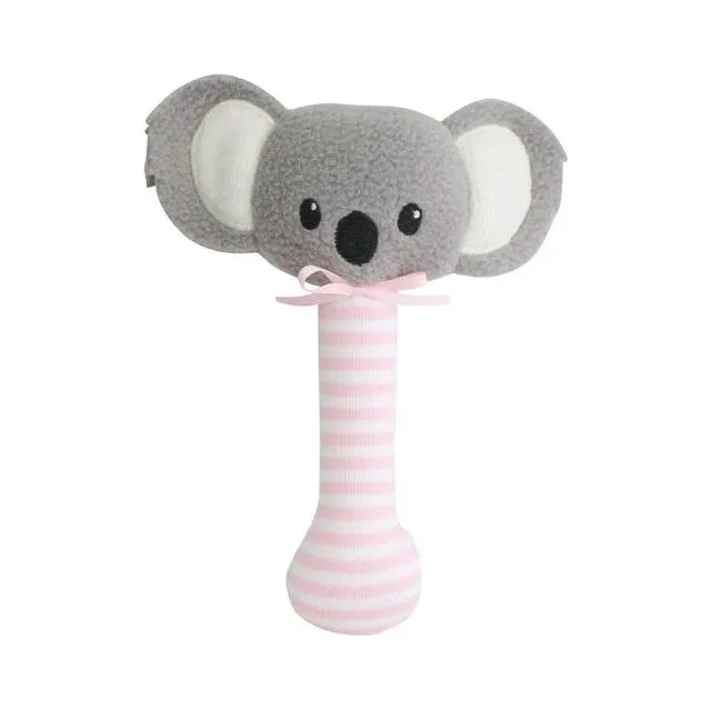 Baby Koala Stick Rattle Pink