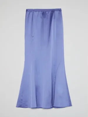 Blue Godet Maxi Skirt