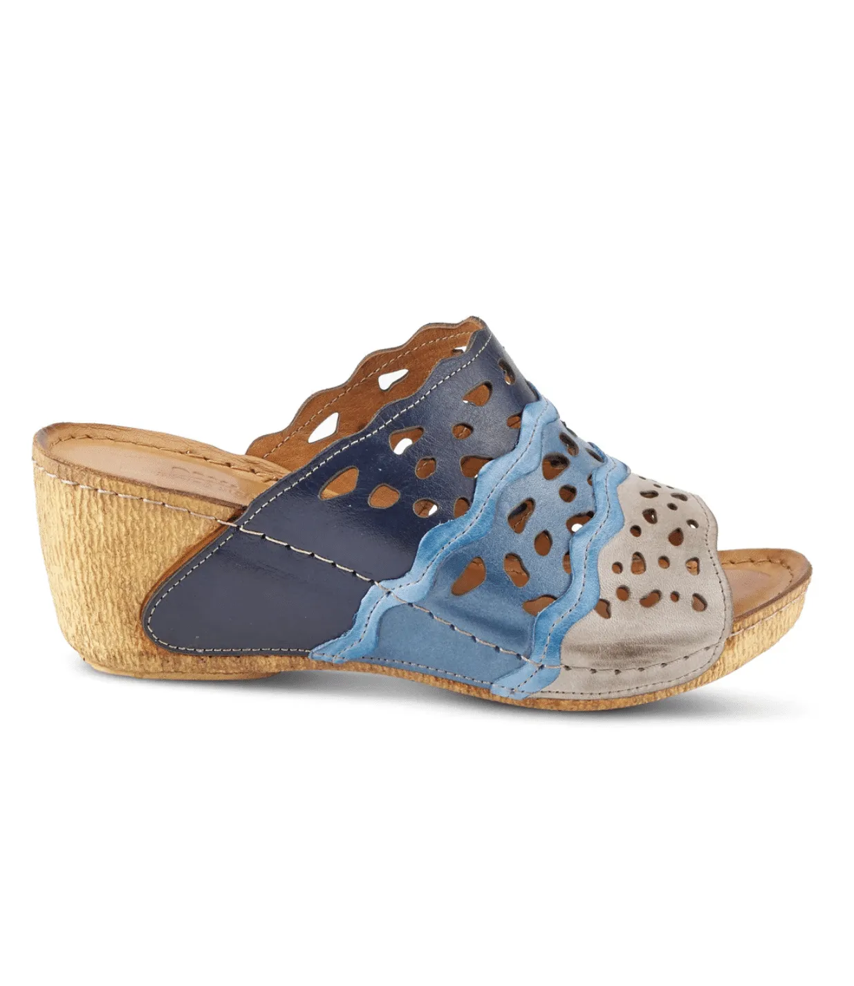 CLEARANCE - Footy Blue Multi Leather Sandal
