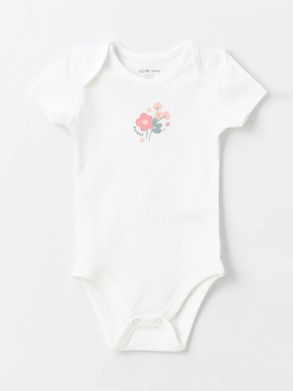 Crew Neck Floral Patterned Baby Girl Hospital Discharge Set 3-Piece