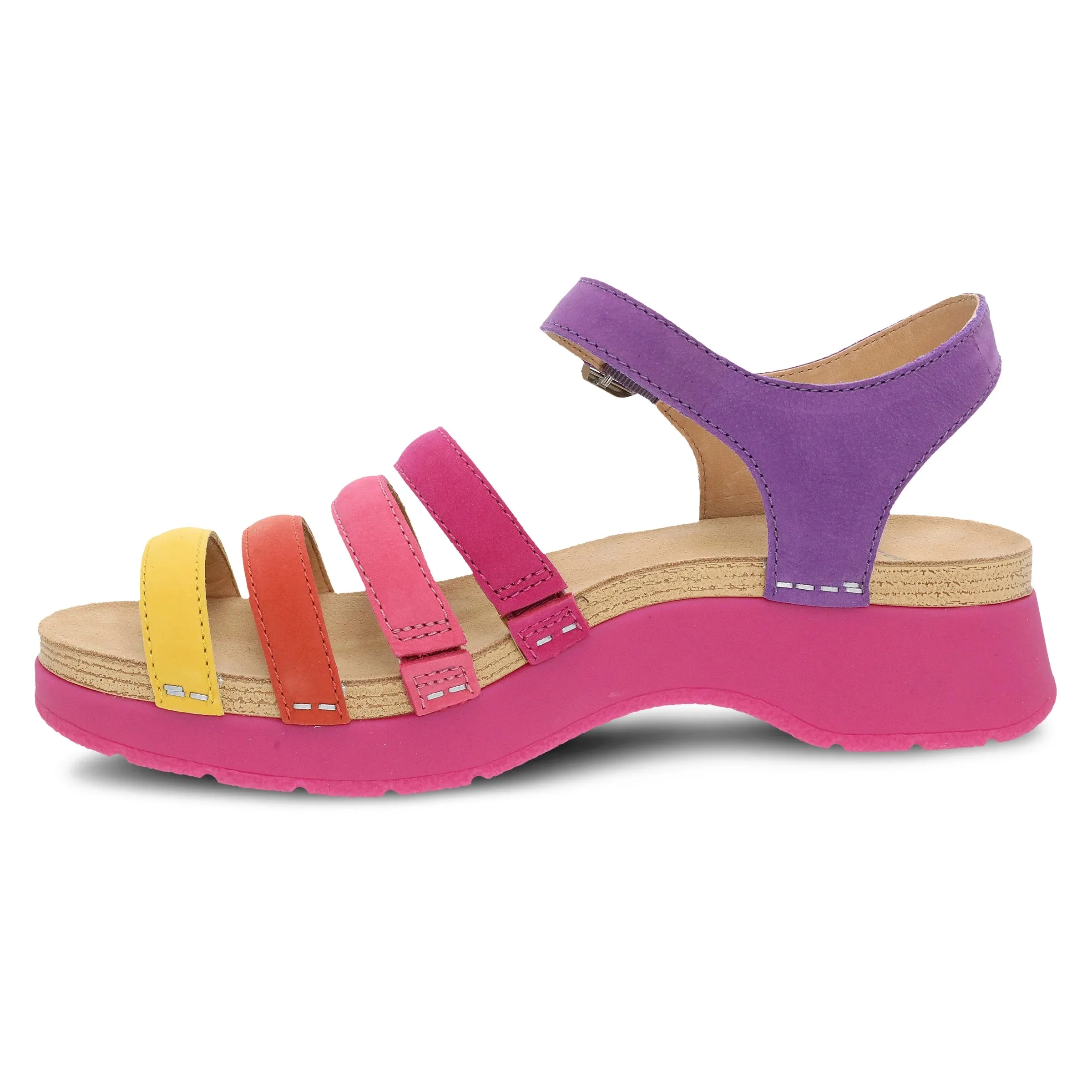 DANSKO ROXIE MULTI COLOR MILLED NUBUCK SANDAL