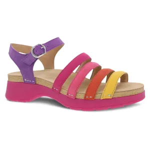 DANSKO ROXIE MULTI COLOR MILLED NUBUCK SANDAL