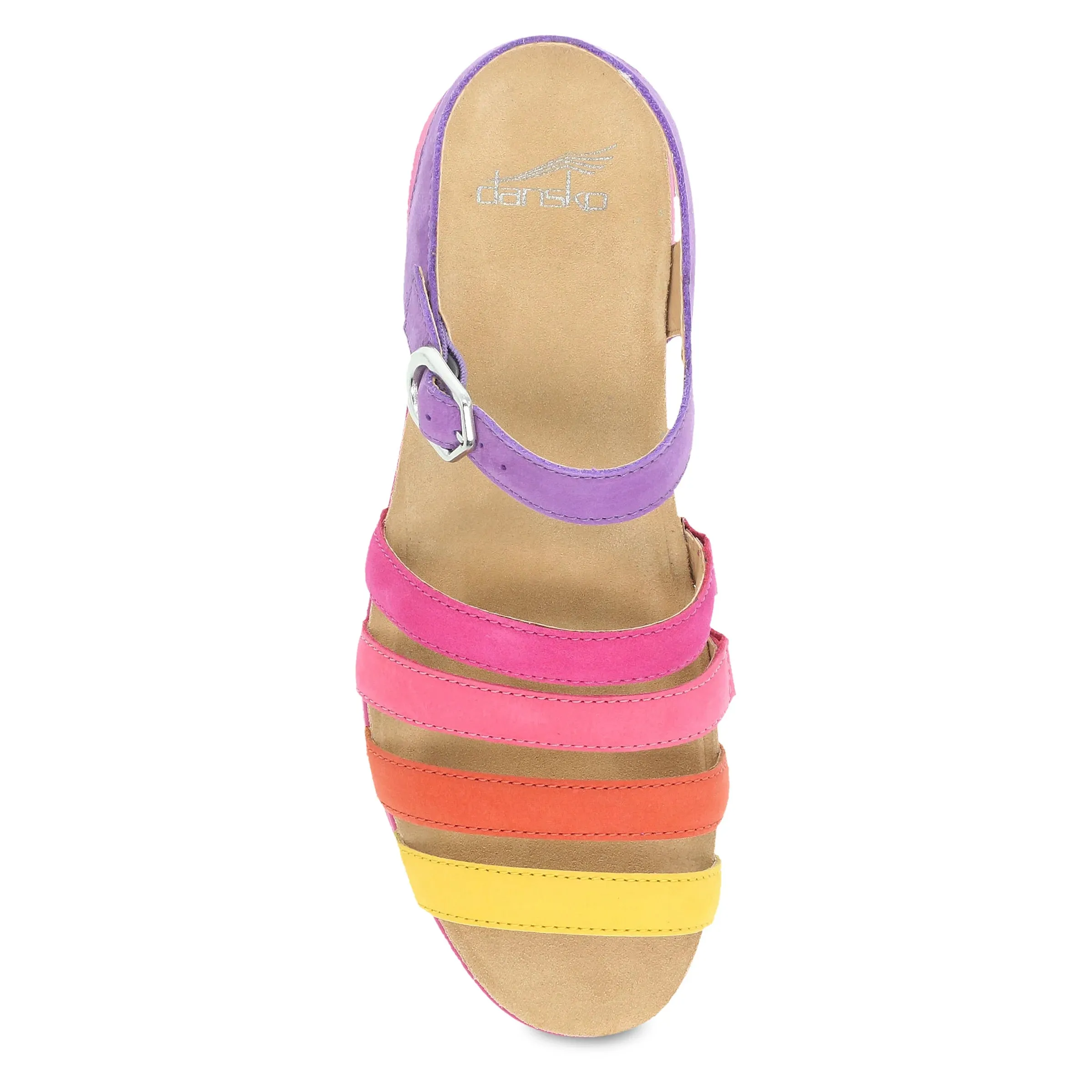 DANSKO ROXIE MULTI COLOR MILLED NUBUCK SANDAL