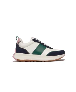 FitFlop F-Mode Flow Leather/Suede Flatform Sneaker Midnight Navy Mix
