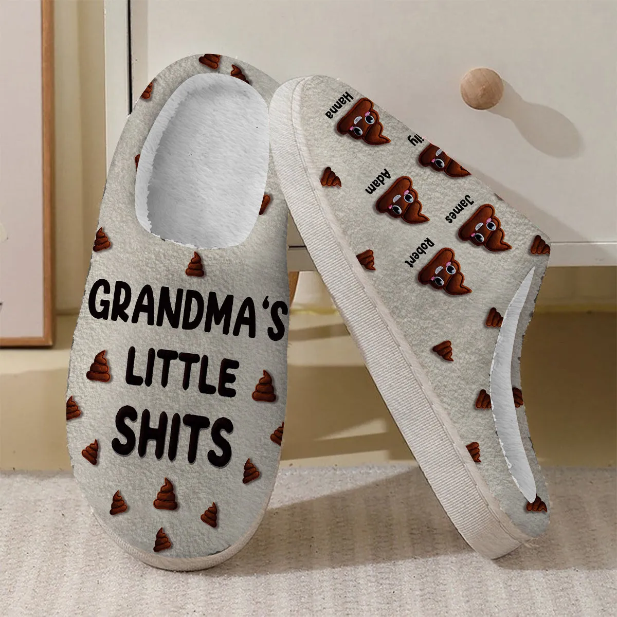 Grandma's Little Shits - Personalized Grandma Slippers