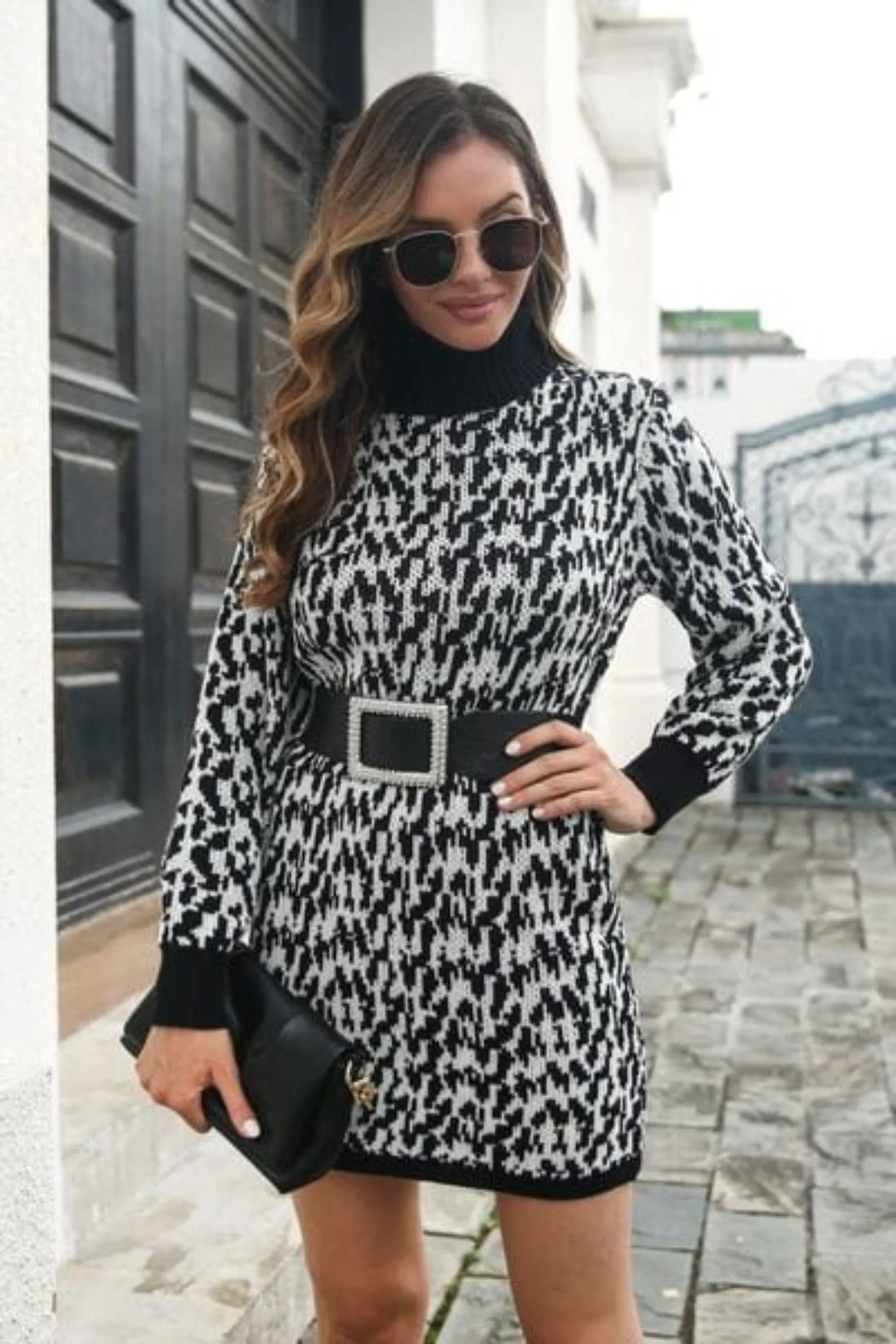 GYPSY - Turtleneck Mini Sweater Dress