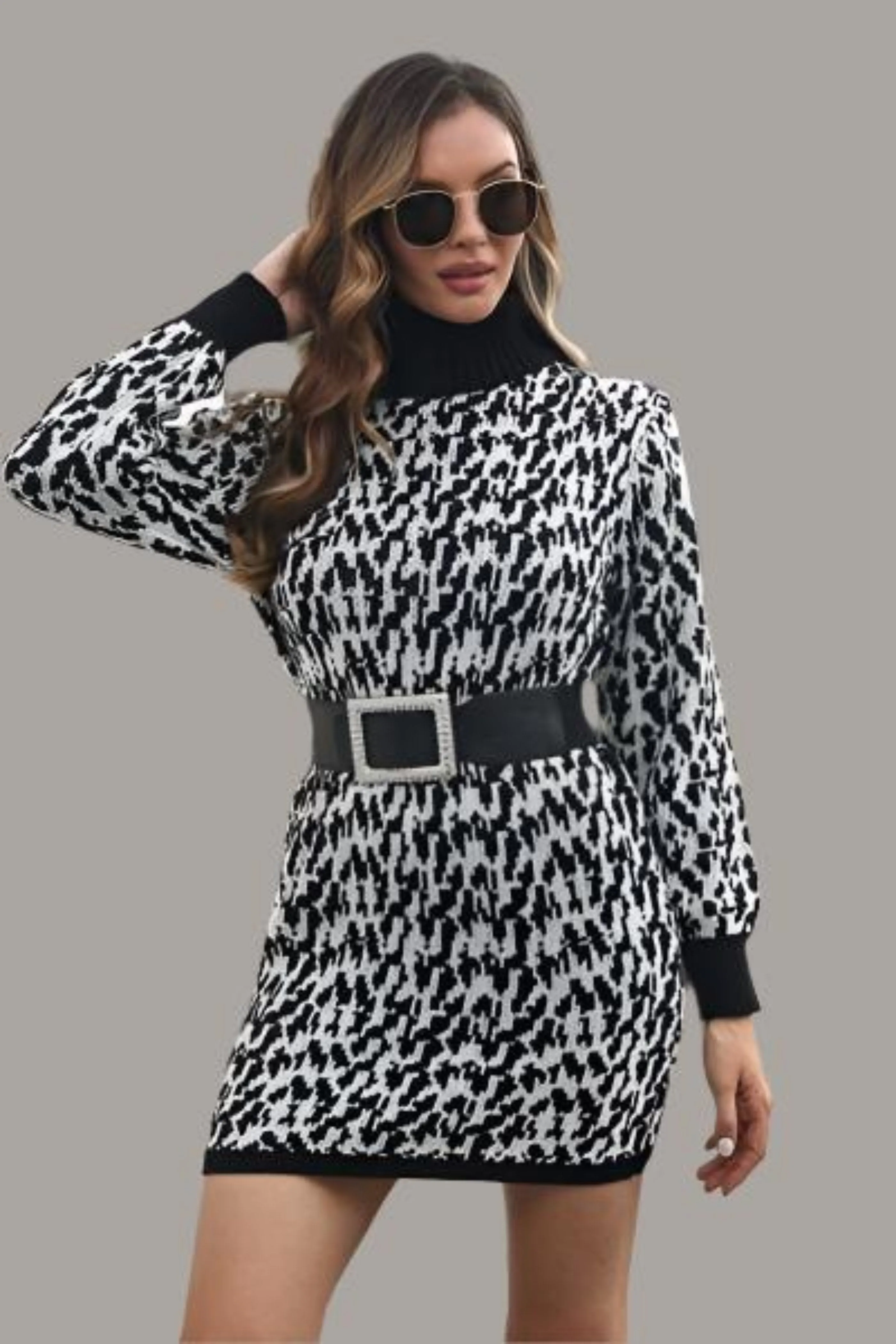 GYPSY - Turtleneck Mini Sweater Dress