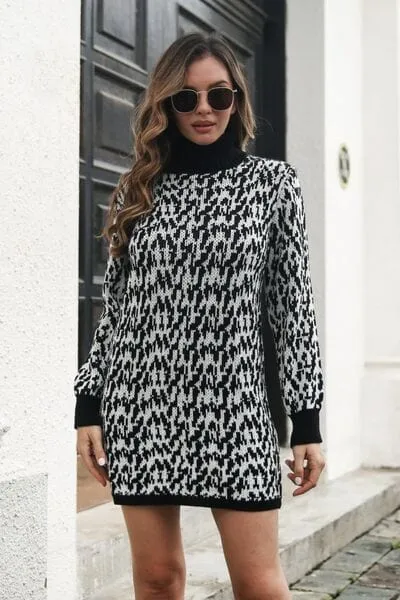 GYPSY - Turtleneck Mini Sweater Dress