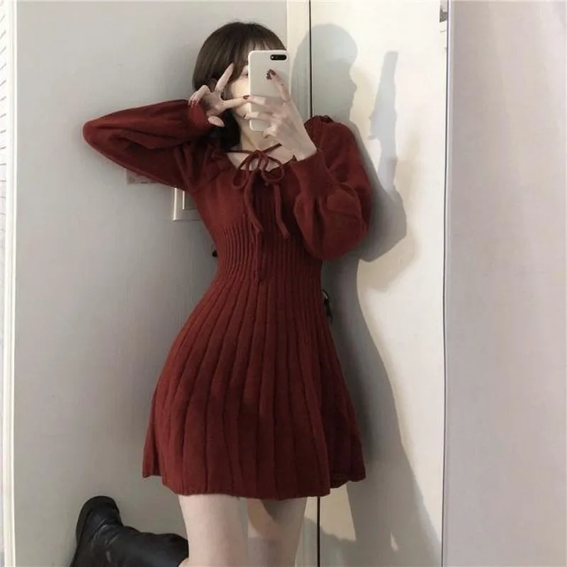 Kawaii Sweet Red Knitted Dress