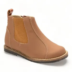 Kean - Brown Sahara Leather Bootie for Boy/Girl by Manuela de Juan