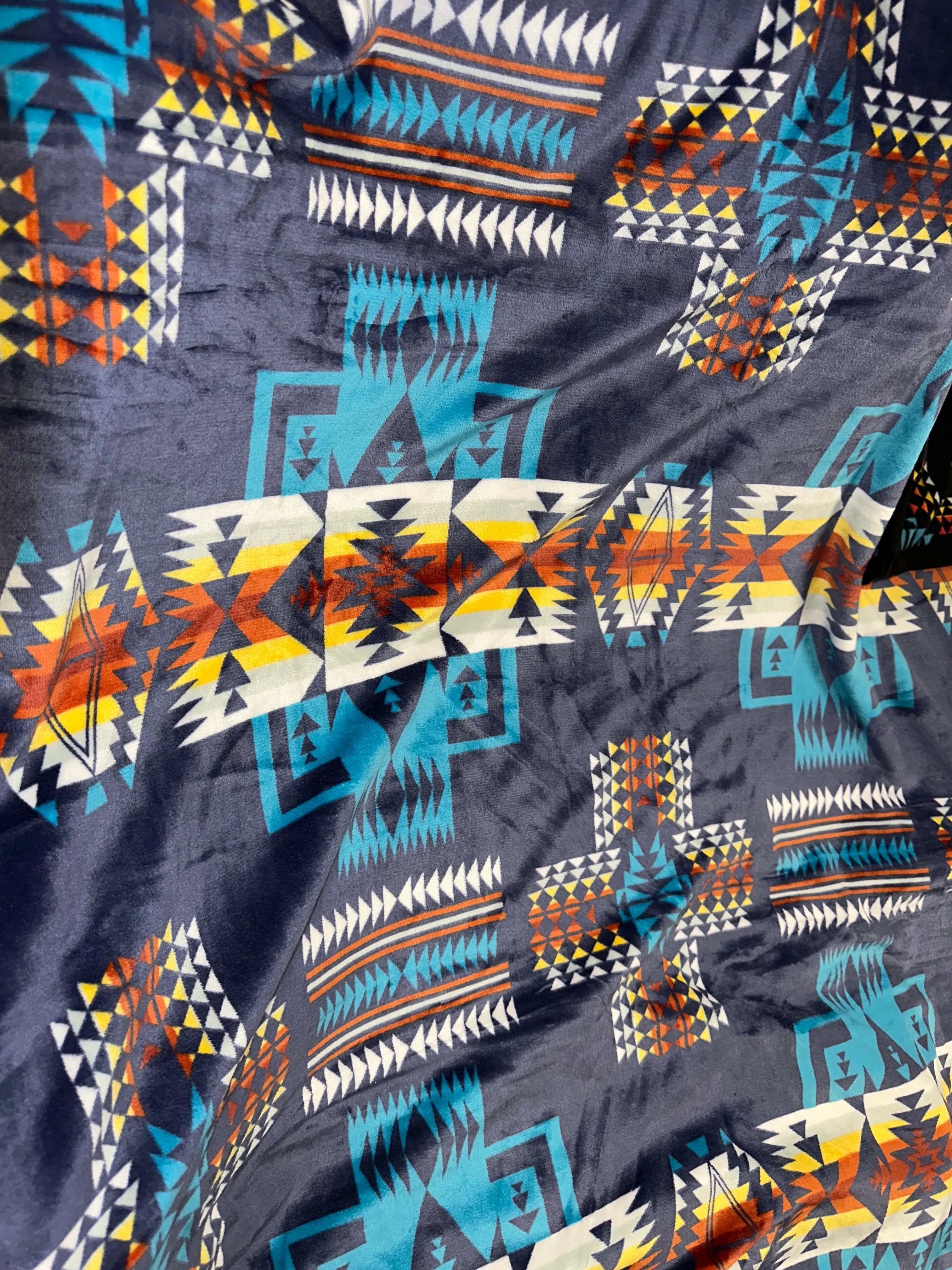 King Size(86”x102”) Aztec Fleece Blanket-Multiple Colors Available