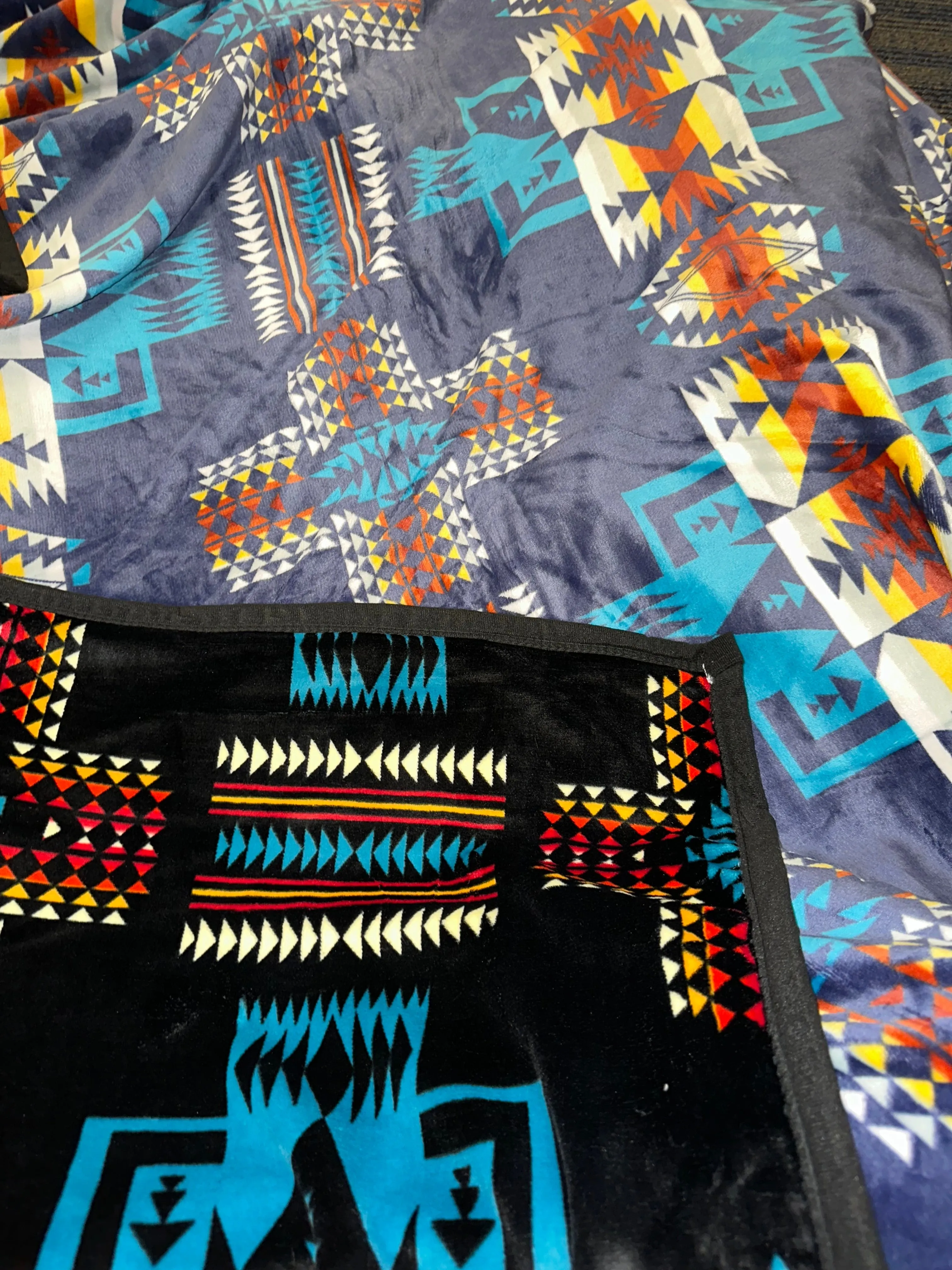 King Size(86”x102”) Aztec Fleece Blanket-Multiple Colors Available