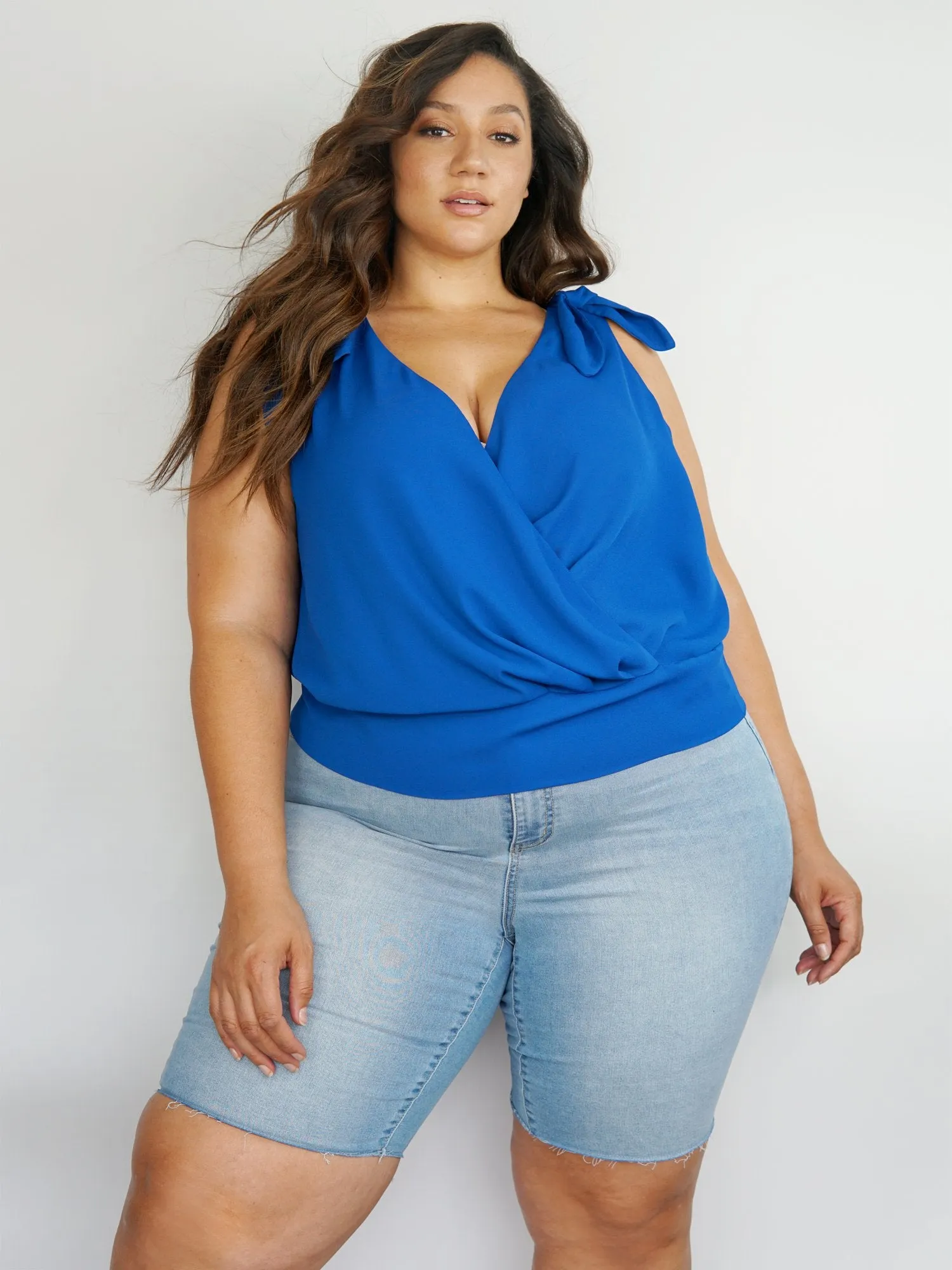 Lara Tie Shoulder Surplice Top