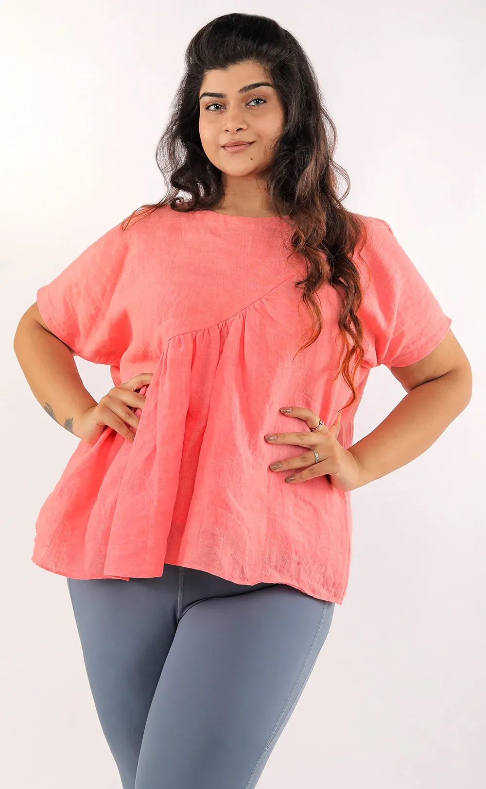 Linen Asymmetrical Top