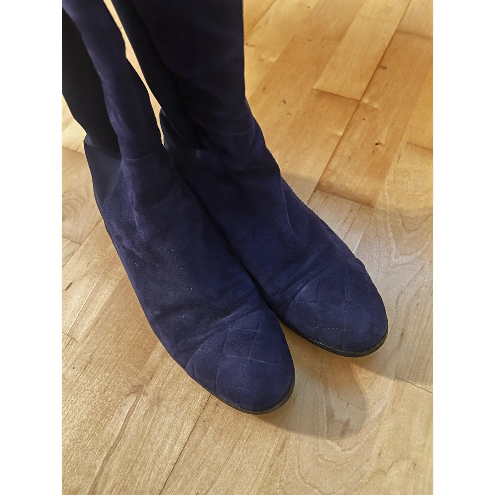 L.K. Bennett Women's Delila Knee-High Blue Suede Boots 39.5