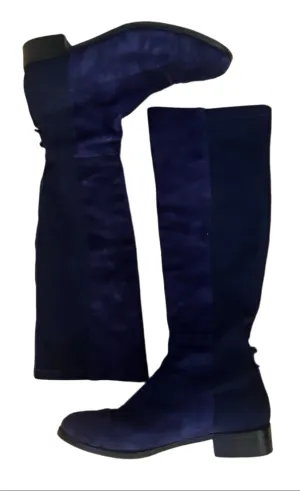 L.K. Bennett Women's Delila Knee-High Blue Suede Boots 39.5