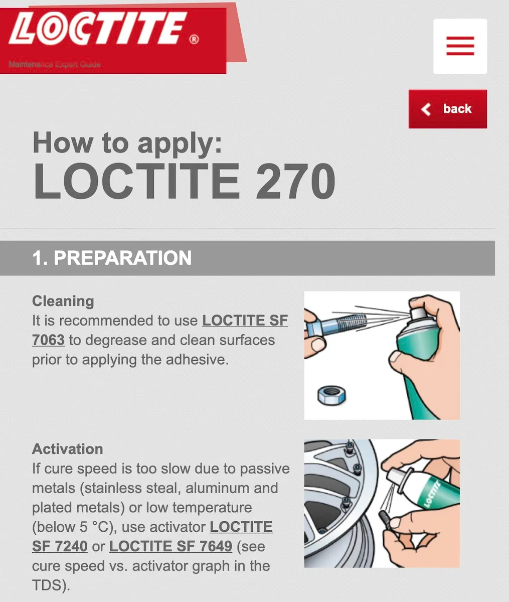 LOCTITE 270 Permanent High Strength Thread Locker 50ml