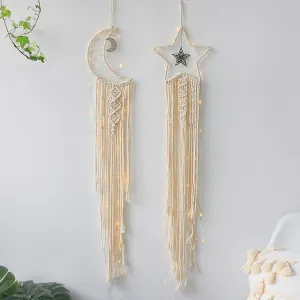Macrame Woven Moon Star Dream Catchers