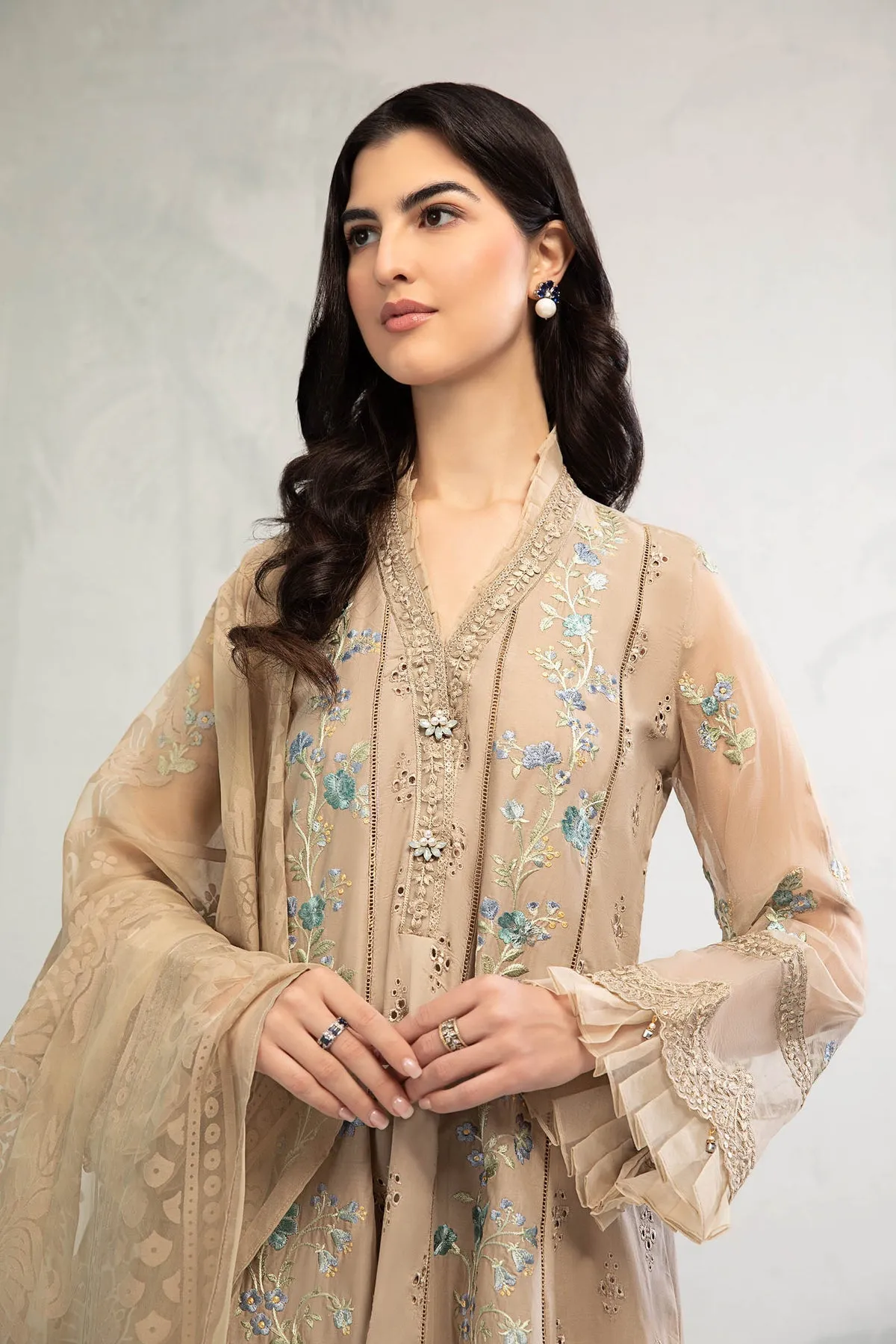 Maria B Pakistani Kameez Salwar Suit Embroidered Paneled Party Dress