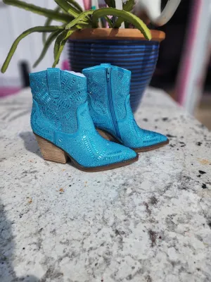 Maze Turq Rhinestone Booties