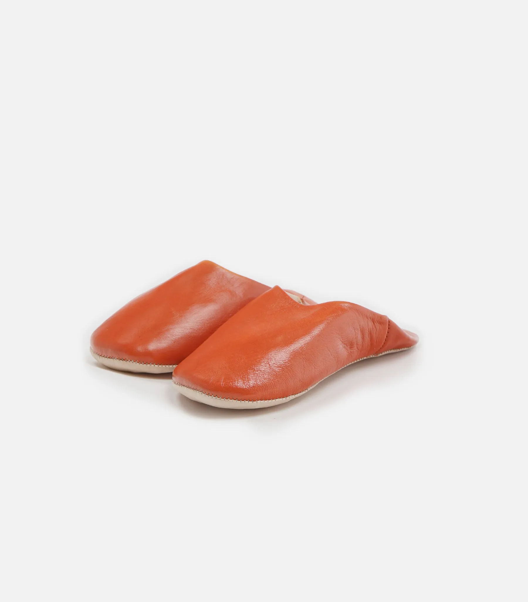 Moroccan Babouche Basic Slippers / Tangerine
