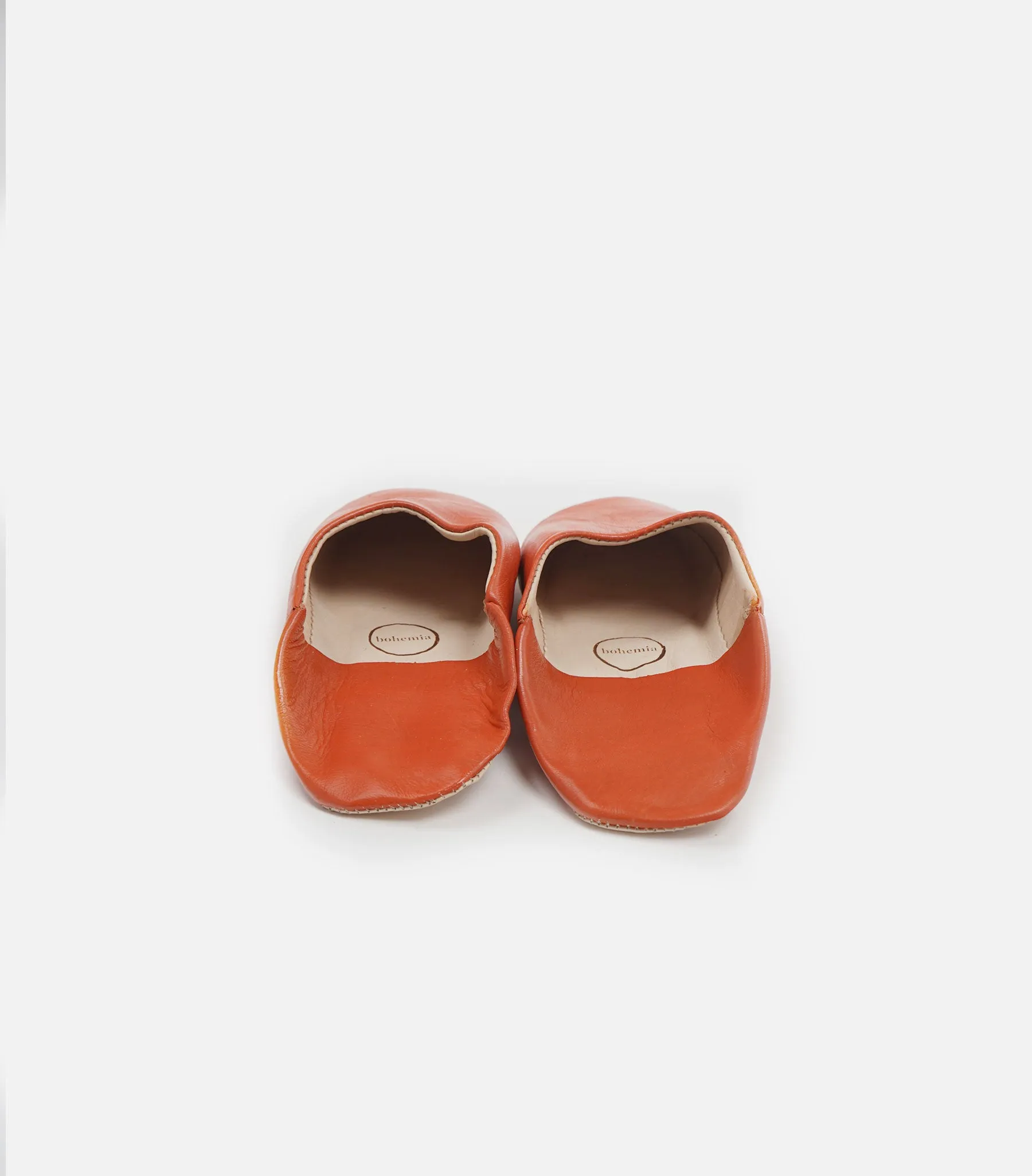Moroccan Babouche Basic Slippers / Tangerine