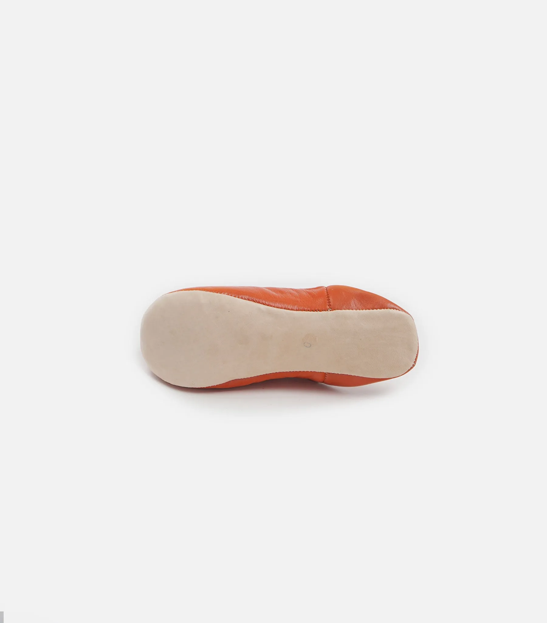 Moroccan Babouche Basic Slippers / Tangerine