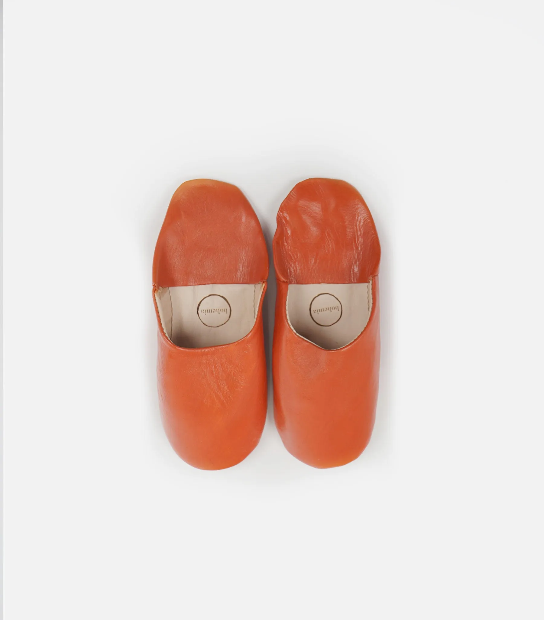 Moroccan Babouche Basic Slippers / Tangerine