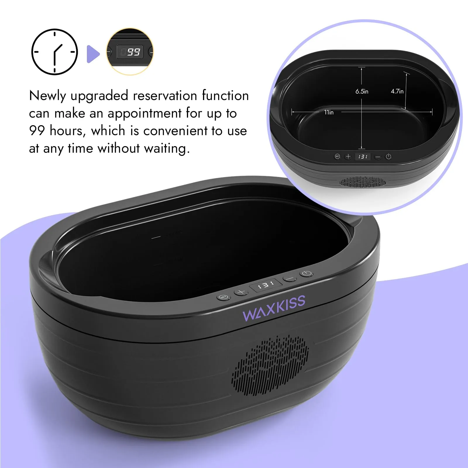 Paraffin Wax Machine for Hand and Feet, Paraffin Wax Bath Machine, Safety Material Hand Wax Paraffin Machine Kit Moisturizing (3000A_BL)