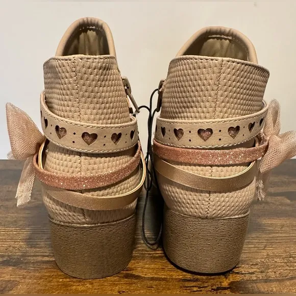 Pop Little/Big Girls Blush Elisha Block Heel Booties NWT Various Sizes