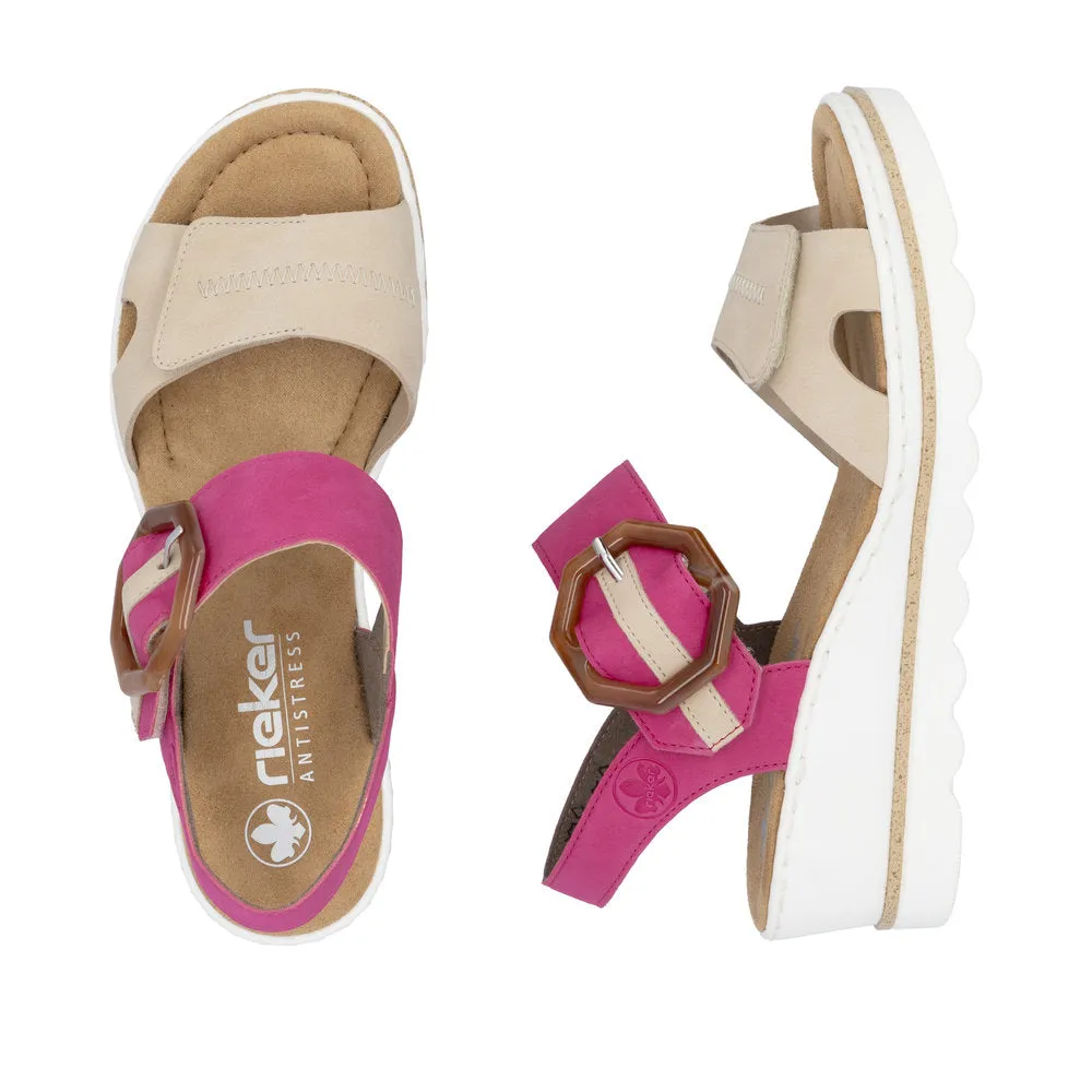 Rieker - 67476-31 - Perle/Fuchsia - Sandals
