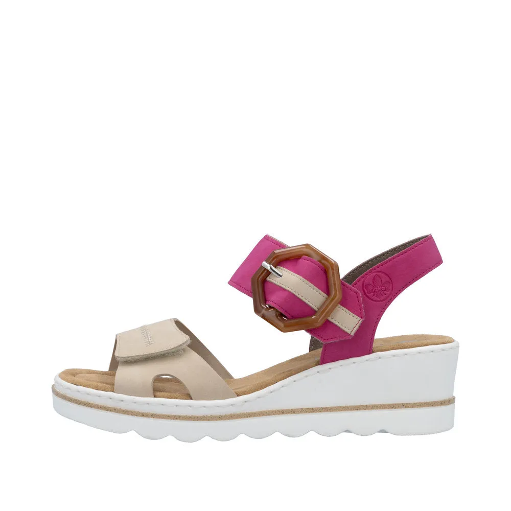 Rieker - 67476-31 - Perle/Fuchsia - Sandals