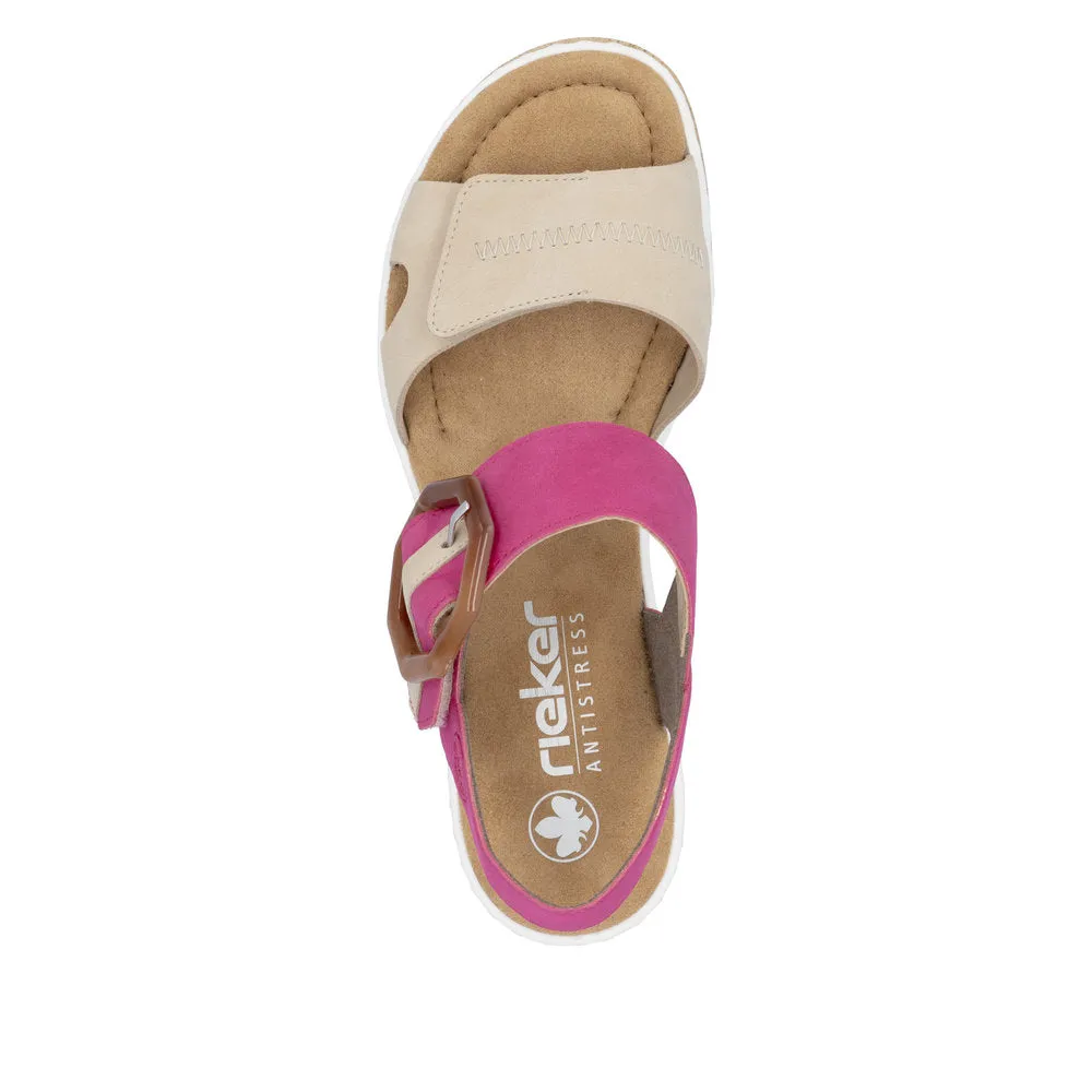 Rieker - 67476-31 - Perle/Fuchsia - Sandals
