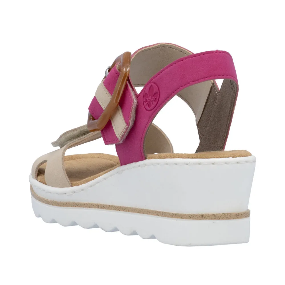 Rieker - 67476-31 - Perle/Fuchsia - Sandals