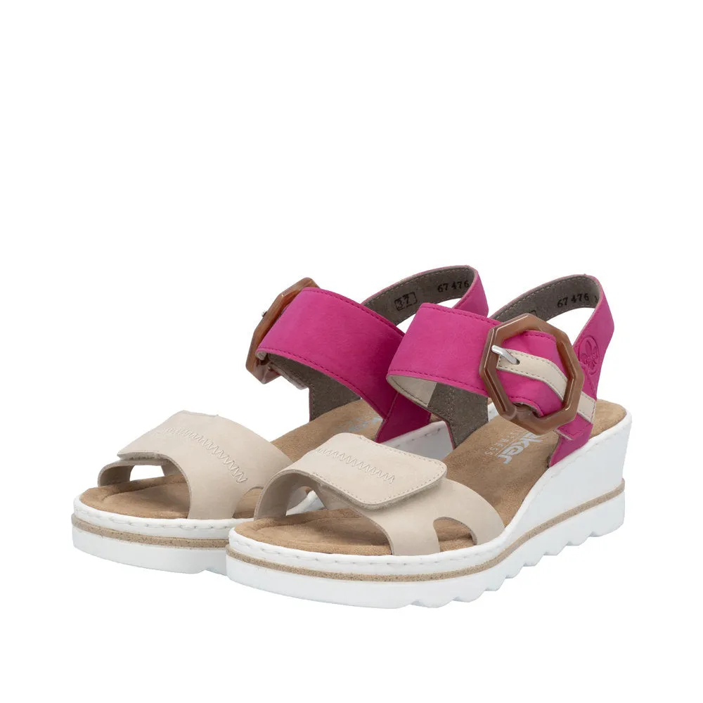 Rieker - 67476-31 - Perle/Fuchsia - Sandals