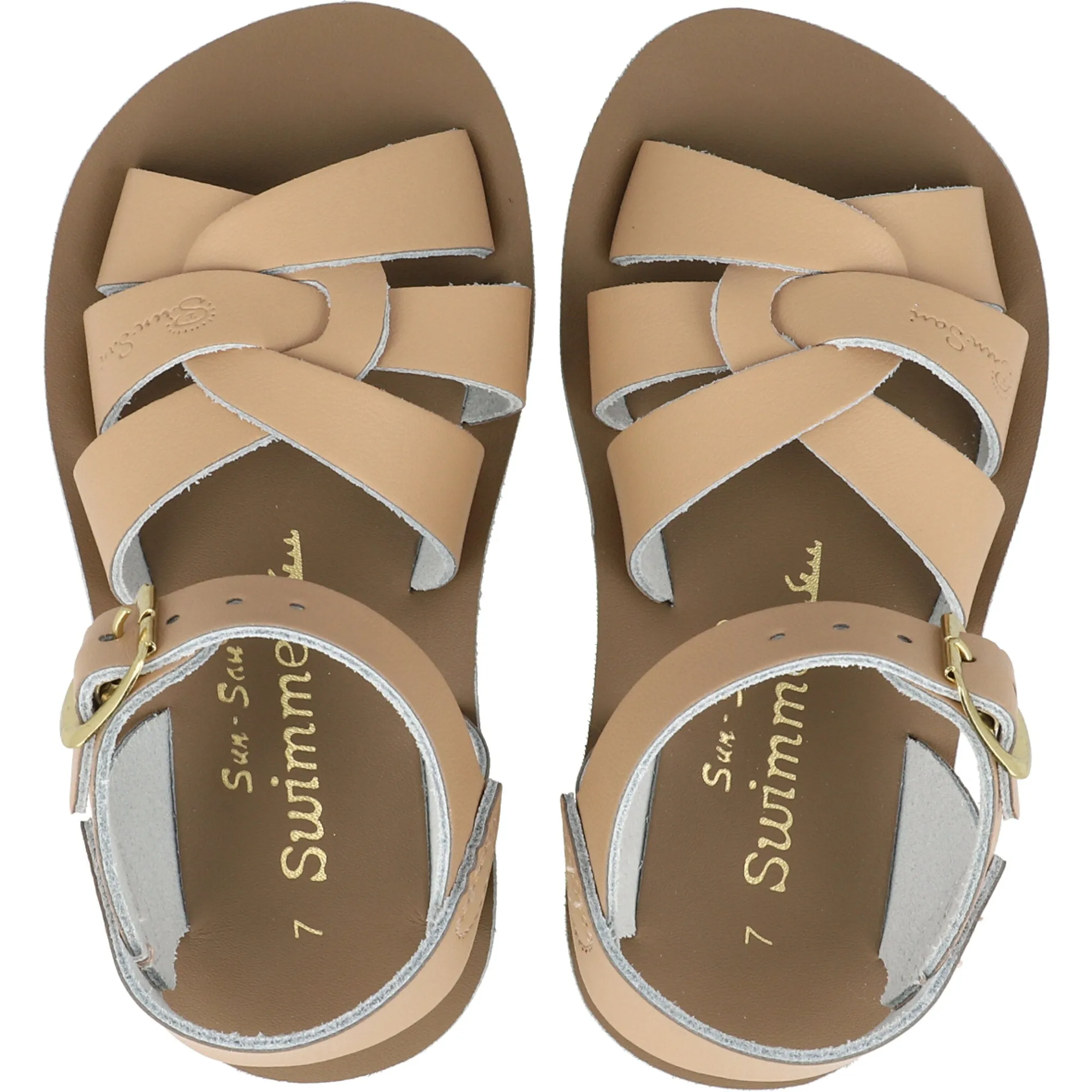 Salt-Water Sun-San Swimmer Latte Sandals for Kids