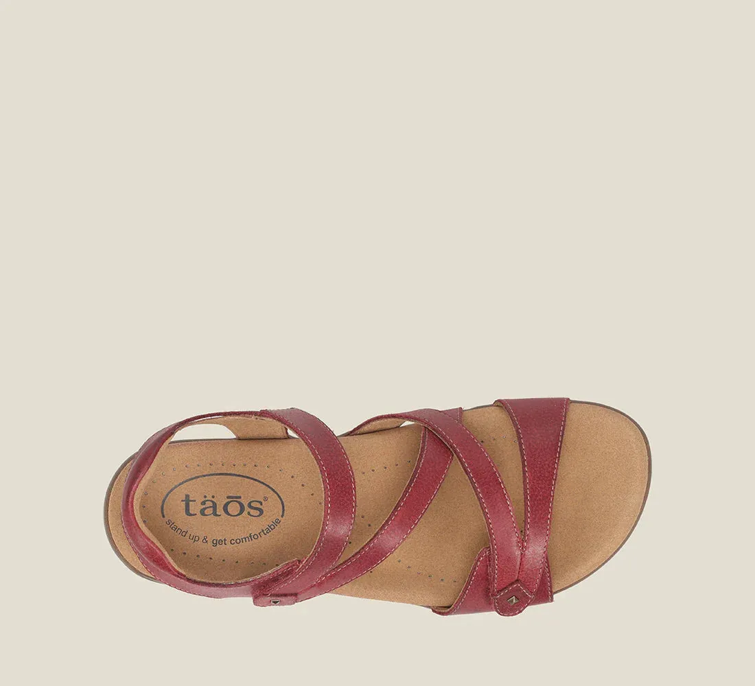 TAOS BIG TIME CRANBERRY LEATHER SANDAL