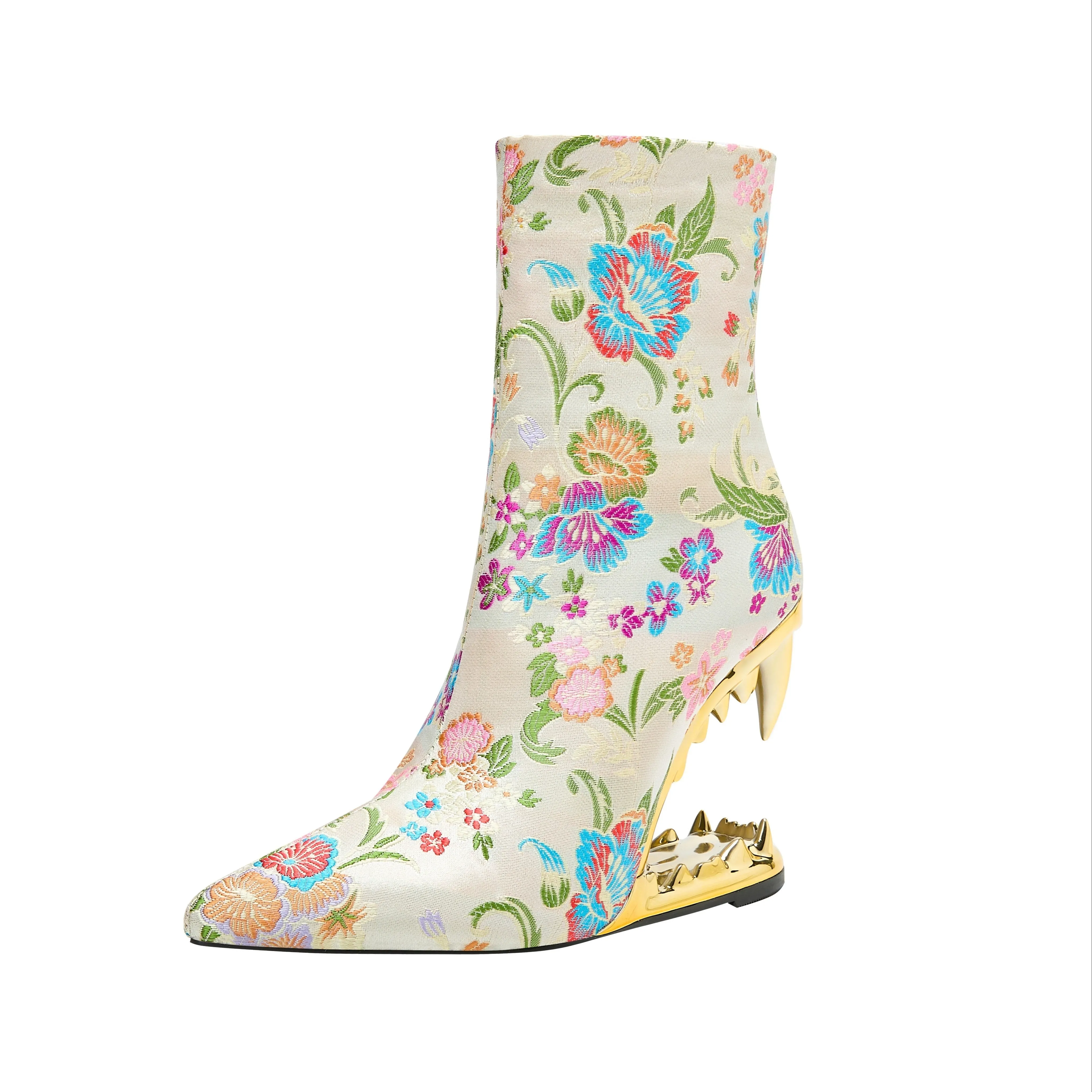 VougeVamp Elegant Floral Embroidered Ankle Boots – Pointed Toe High Heel Zip-Up Booties
