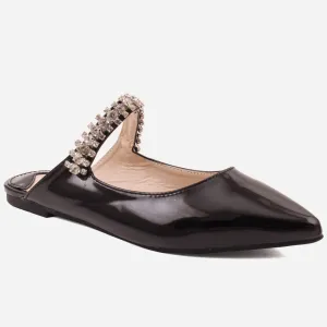 Women "CLARA" Flat Decoarted Strap Slippers